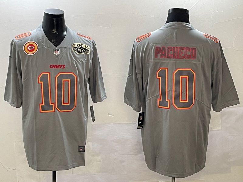 Men Kansas City Chiefs #10 Pacheco Grey 2025 Nike Vapor Limited NFL Jersey style 2106->kansas city chiefs->NFL Jersey
